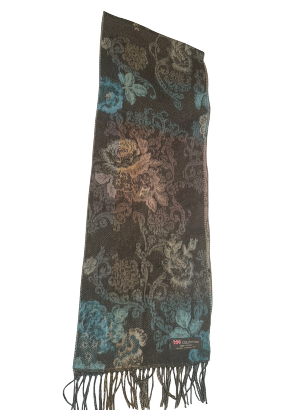 Cashmere 100% cashmere made in Scotland floral scarf